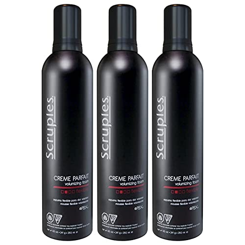Scruples Creme Parfait Volumizing Foam (8.5 fl oz / 250 ml) â€“ Hair Thickening Mousse for Men & Women â€“ Alcohol Free & Lightweight â€“ Hair Styling Mousse for Fine & Thin Hair (Pack Of 3)