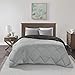 Comfort Spaces Vixie Reversible Comforter Set - Trendy Casual Geometric Quilted Cover, All Season Down Alternative Cozy Bedding, Matching Sham, Black/Gray, Twin/Twin XL 2 piece