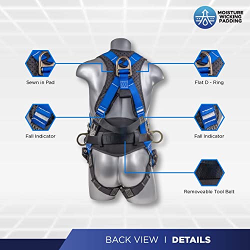 Image of Palmer Safety Fall Protection Safety Harness Hammerhead Series Safety Kit I Premium Harness + Lanyard + D-Ring Extender Kit