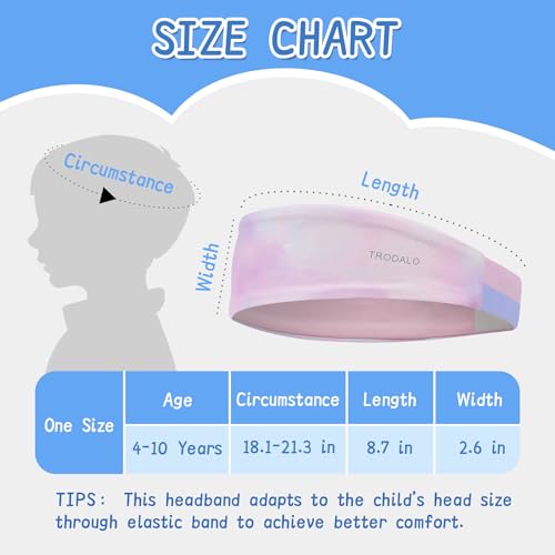 Trodalo Kids Sports Headbands for Girls Boys, Moisture Wicking Elastic Cooling Sweatbands, Non-Slip Lightweight Stretchy Hairbands for Soccer, Running, Basketball, Tennis — view 6