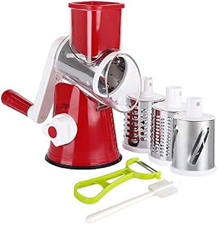 Ourokhome Manual Rotary Cheese Grater - Round Tumbling Box Shredder for Vegetable, Nuts