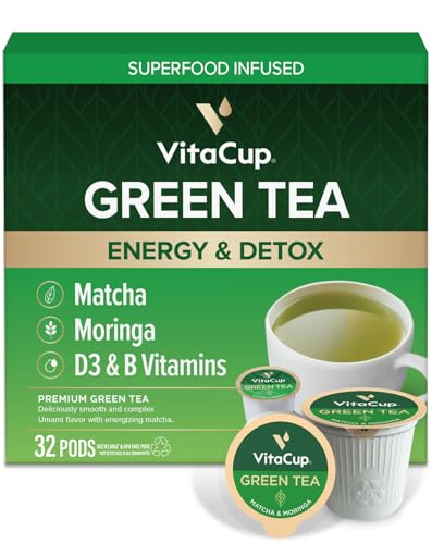 VitaCup Green Tea Pods with Matcha Moringa, 32ct
