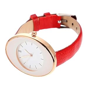 VALICLUD 4-Delig Dames Quartz Horloge Eenvoudig Horlogeketting Meisje Microfiber Leer