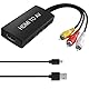 DigitPro HDMI zu RCA Konverter, HDMI zu AV Adapter, HDMI zu Composite CVBS AV 1080P Audio Video mit AV-Kabel, kompatibel mit PAL/NTSC für PC, TV, Wii, Xbox, Set-Top-Box, VHS