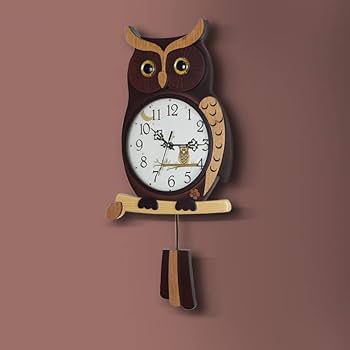 Amazon.co.jp: 振り子時計 フクロウ 壁掛け時計 木製 ふくろう