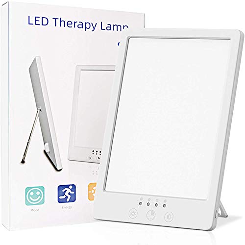 Tageslichtlampe, UV-frei Lichttherapielampe 12000Lux Tageslichtsimulation, LED Tageslicht Lampe, 6500K Tageslichtleuchte mit 3 Farbtemperatur und