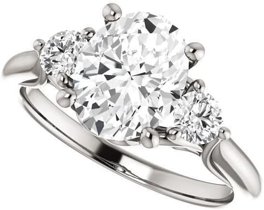 10k/14k/18k Solid Gold Handmade Engagement Ring 2CT Oval Cut Moissanite Diamond Solitaire Wedding/Bridal Rings Set for Women/Her Propose Ring