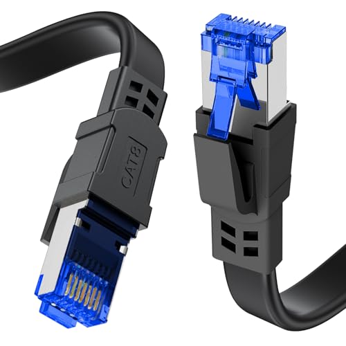 Lan フラット ケーブル Cat8 40Gbps 2000MHz 3m CAT.8 フラットLANケーブル、高速40Gbps/2000MHz高速転送に対応した