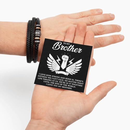 Image of To My Brother Bracelet, Bracelet for Brother from Sister, Gifts from Mom and Dad, Birthday Gift with Message Card and Box