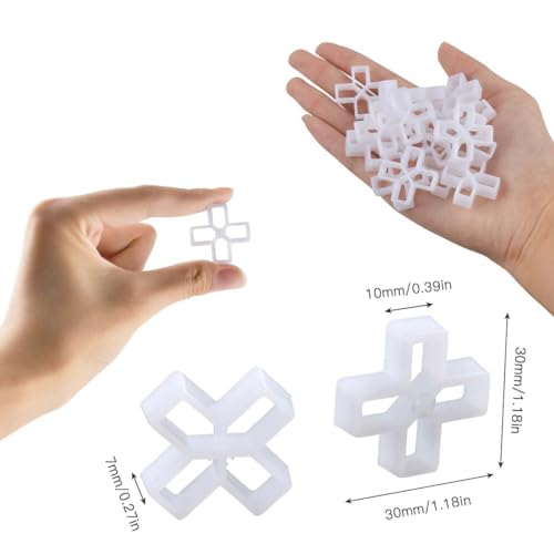 Jieddey Fliesenkreuze 10mm,100 PCS Fliesen Kreuze für Terrassenplatten Plattenabstandshalter Kreuzförmige Hohlstruktur Fliesenabstandshalter für DIY Pflasterung Fliesenwand Fliesenleger Gartenplatten