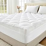 Puredown® 3 Inch Memory Foam Mattress Topper King Size, Fluffy Quilted Mattress Pad with Shredded Memory Foam & Polyester Fill, Breathable Soft Support for Back Pain Relief