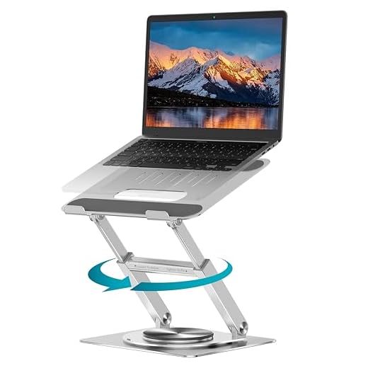 Lifelong 360 Rotating Ergonomic Laptop Stand for Desk, Laptop Riser with Swivel Base, Adjustable Computer Stand for 10-17" MacBook Pro & All Laptops- Portable Standing Desk Converter- Height 16"