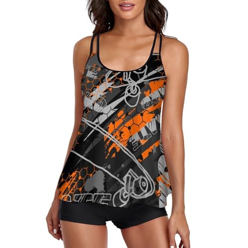 Maillot de bain tankini femme avec short de garçon résistant aux mouvements
