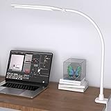 Hokone Led SchreibtischLampe Schwanenhals Klemmleuchte Schwenkarm Architektenlampe Dimmen einstellbare Farbtemperaturen, Augenschutz, Berührungssteuerung Büro Tischlampe, 9W