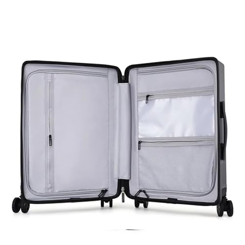 Suitcase Aluminium Frame Trolley Luggage Business Travel Suitcase On Wheels Suitcase with Laptop Bag (Color : Zipper2, Size : 24inch)3