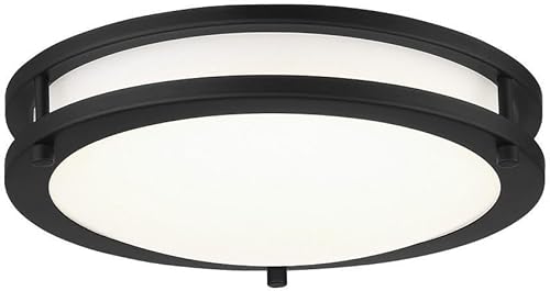 Minka Lavery 712-66A-L Lámpara de techo redonda de bajo perfil LED empotrado, 1 luz 18 vatios, 3 "H x 12" W, carbón
