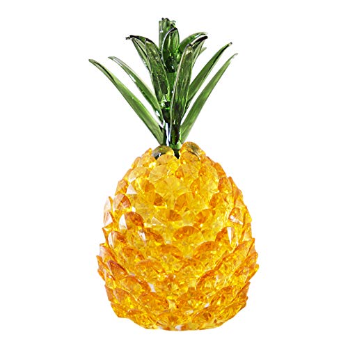 Ornamento Decorativo A Forma Di Ananas In Cristallo E Metallo, Colore Argento, Dimensioni 15 X 9,6 Cm, Peso 260 G. Perfetto Per Decorare Casa, Mensole, Tavoli, O Come Regalo Elegante. - copertina