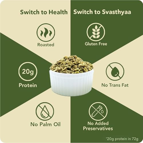 Image of Svasthyaa High Protein Moong Jor | Roasted Moong Dal Namkeen Snack | Healthy Vegetarian Dal Snack | Gluten Free, Vegan & Jain | Breakfast, Travel & Kids | 72gms