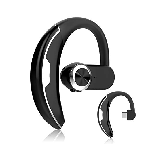 YUWISS Bluetooth Headset with 36-Hr Playing Time V4.1 Car Driving Bluetooth Earpiece Wireless Hands Free Headphones with Mic Cell Phone Noise Cancelling In-Ear Compatible with iPhone (Silver)?