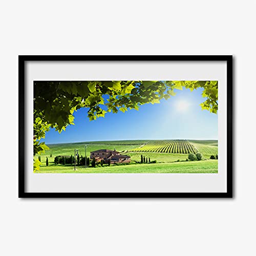Affiche encadrée 60x40 cm de paysage champêtre sous cadre MDF Tulup