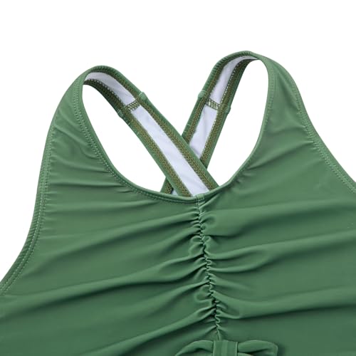 Image of BFUSTYLE Girls One Piece Swimsuit Cute Striped Bathing Suit Hawaii Swimwear 6-17 Years