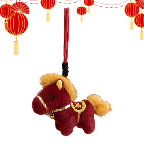 Llavero de caballo decorativo – Peluche suave con cordón extraíble, 2026 año del caballo decoración – ideal para hombres y mujeres colegas fiestas casa o viaje decoración