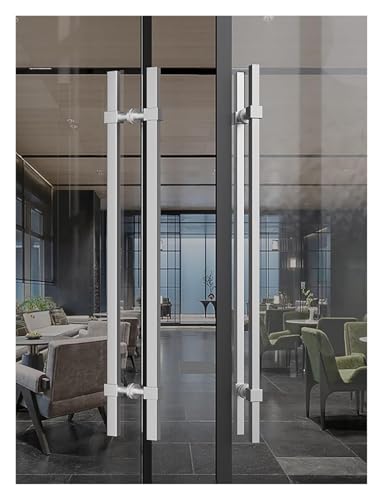 Poignée de porte de douche push-pull en inox argenté long - 2