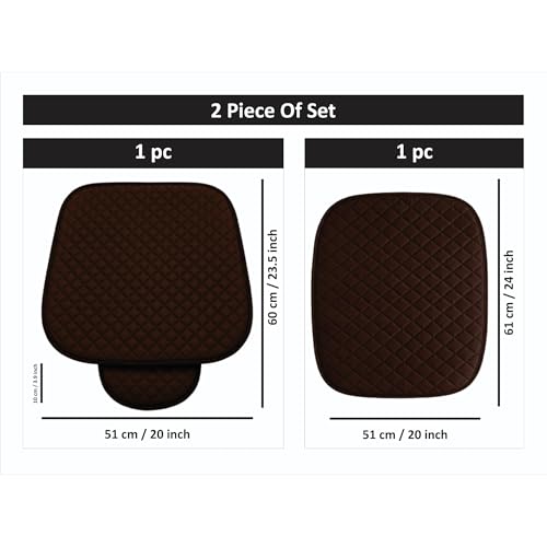 Image of AURAFRESH Car Seat Protector Cushions Cover, Airbag friendaly. (Brown, 2PC Driver SEAT)