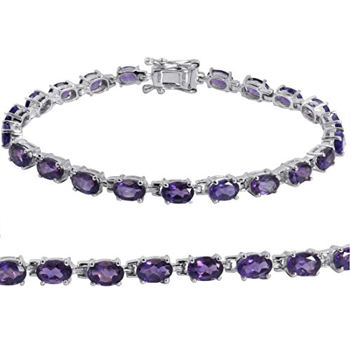 Amanda Rose Collection Gemstone Tennis Bracelet in Sterling Silver |Choose from Amethyst, Blue Topaz or Peridot |Bracelets Jewelry Gifts for Women