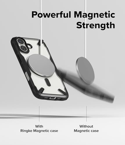 Image of Ringke Fusion-X Magnetic Compatible with iPhone 17 Case Back Cover [Strong Magnet] Military Protection Transparent Hard Back Advanced Protection TPU Bumper - Magnetic Black