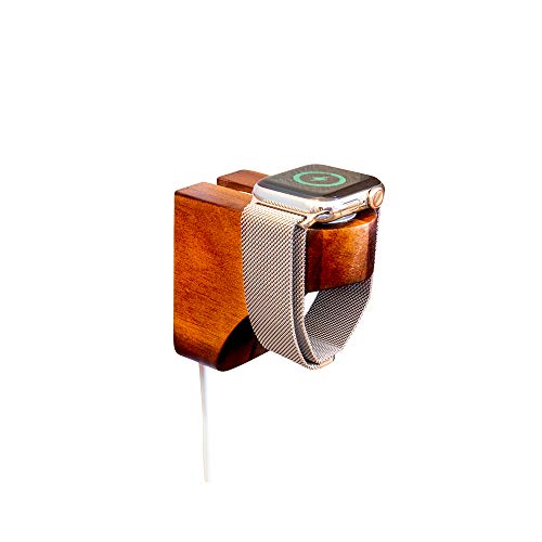 Station de charge murale pour Apple Watch - Station de charge en bois - Station de charge en bois pour iWatch (Noyer) Cover