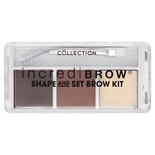 Collection Cosmetics, Incredibrow Shape & Set Brow Kit, Highly Pigmented Eyebrow Powder & Wax, 6g, Medium/Dark