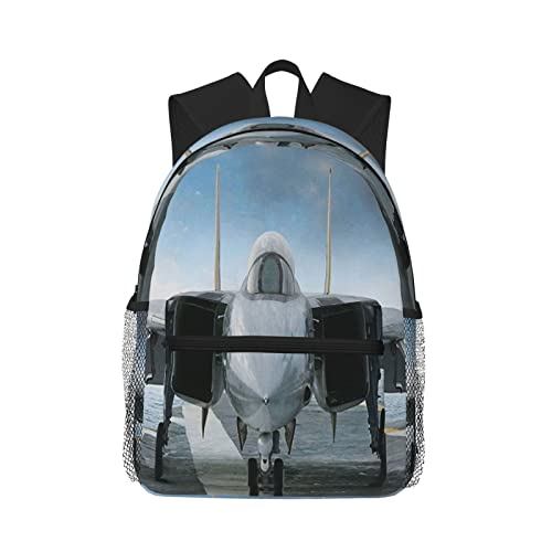 Travel Backpack for Boys Girls Kids, F14 Jet Fighter Plane Backpacks Children School Bag Bookbag Daypack for Men Women