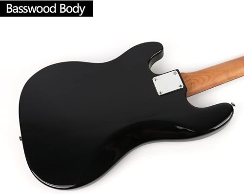 Miniatura 5 de Bajo eléctrico estándar de tamaño completo, cuatro 4 cuerdas, mano derecha, cuerpo de tilo canadiense, cuello de arce canadiense, diapasón de