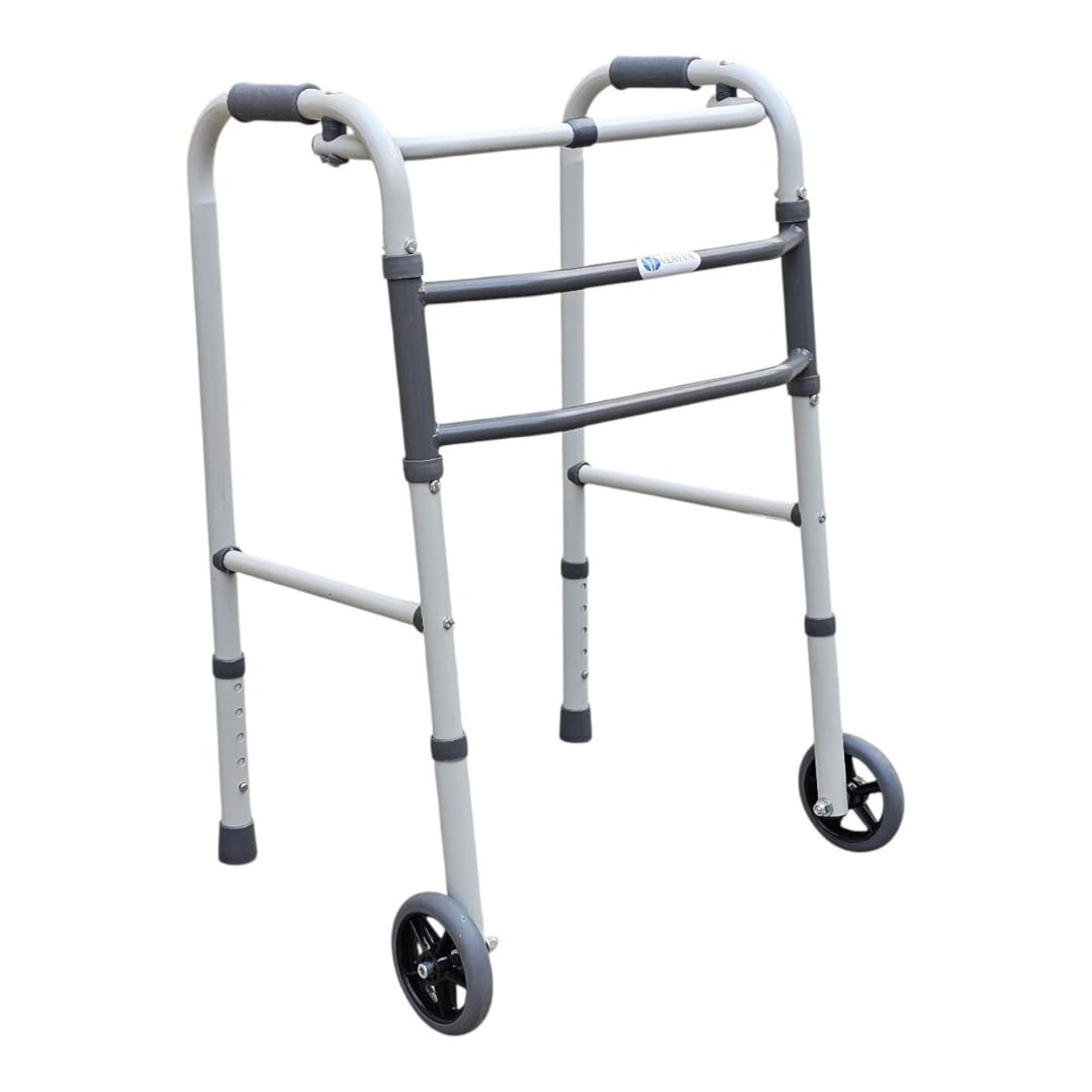 Veayva Balanced Frame Folding Walker With Wheels Suitable For Adults,Seniors & Patient (WITH WHEELS LIGHT WEIGHT RECIPROCAL)