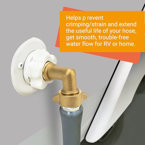 Image of 90 Degree Water Hose Elbow for RV, Features Convenient Easy Grip Connector, Hose Adapter for RV Water Hookups, Residential Outdoor Faucets and Washing Machine Hookups 1 pack