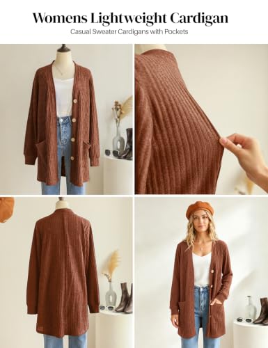 Image of MONNURO Plus Size Cardigan for Women Lightweight Open Front with Pockets
