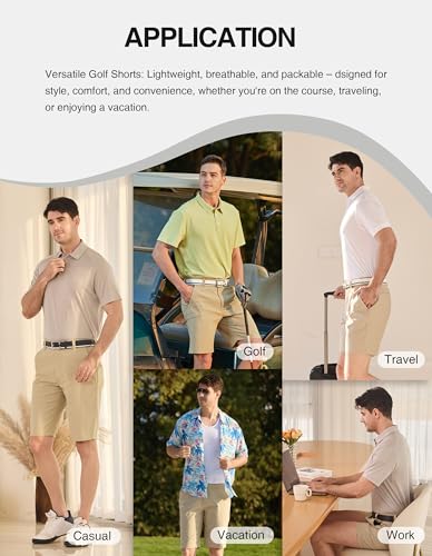 PULI Men's Golf Hybrid Dress Shorts Casual Summer Stretch Flat Front Lightweight Hiking Shorts Quick Dry with Pockets4