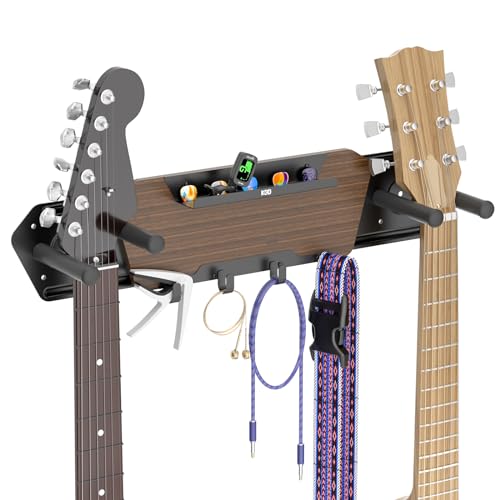 KDD Support Guitare Mural avec 4 Crochets Amovibles en Caoutchouc – Support Mural Guitare Double avec étagère – Porte Guitare en Bois – Accessoires de Guitare pour Guitare électrique Basse Ukulélé - Les Beatles, Paul McCartney, John Lennon, RIngo Starr, George Harrison KDD Support Guitare Mural avec 4 Crochets Amovibles en Caoutchouc - Support Mural Guitare Double avec étagère - Porte Guitare en Bois - Accessoires de Guitare pour Guitare électrique Basse Ukulélé
