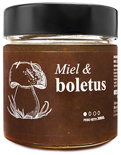 Miel con Boletus - 100% Natural Pura de Abeja, Cruda, 300gr - Origen: El Bierzo, España