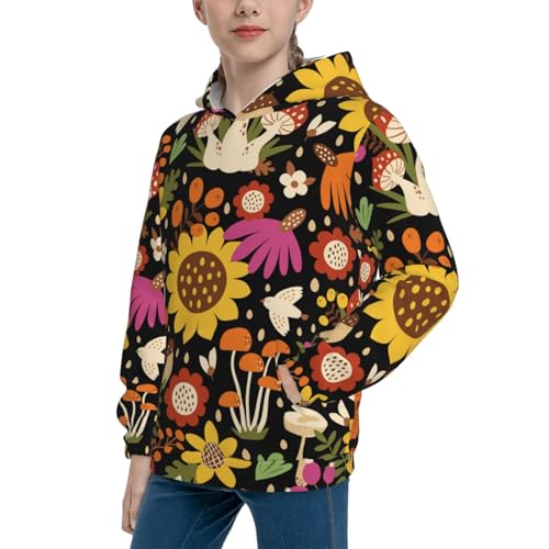 Sunflowers Mushrooms Kid Hoodies Boys Sweatshirts Girls Pullover with Pocket2