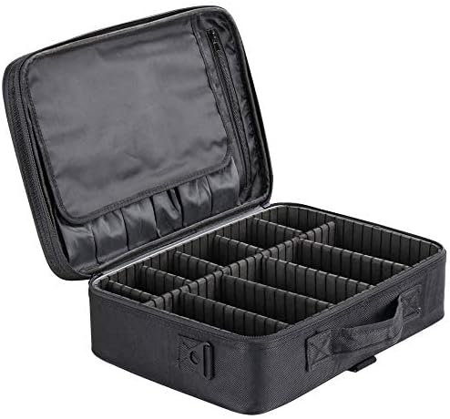 Makeup kit for Girls Makeup Train Case Cosmetic Bag Brush Organizer and Storage 16.5 inches Travel Make Up Artist Box 3 Layer Large Capacity with Adjustable Strap