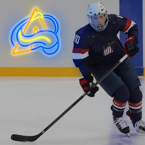 Image of Ice Hockey Neon Sign for Wall Decor,Ice Hockey Team Logo Light,Ice Hockey LED Sign,Sports Decor,Hockey Light,Hockey Club Decor,Gifts for Boys,IceHockey Team Fans,Size 13.8 * 13.4 inches(FMXD145)