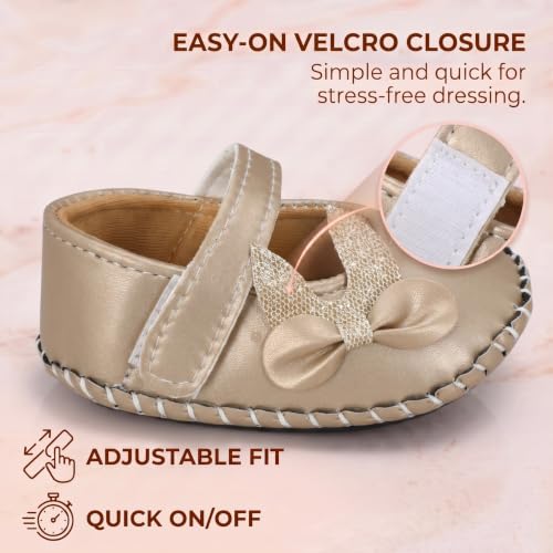 Image of PureSole Baby Girl Ballerina Shoes 6-12 Months | Elegant Party Booties