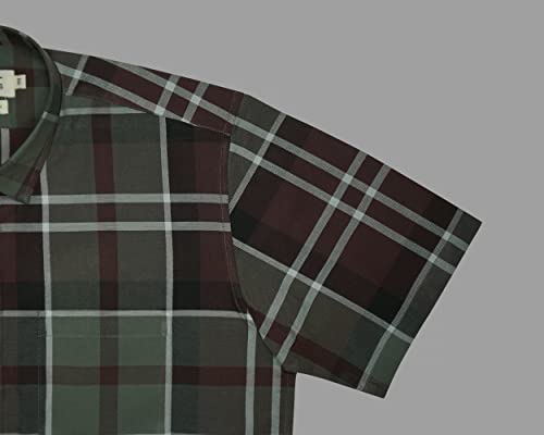Image of GHPC 100% Cotton Checkered Half Sleeves Regular Fit Formal Shirt for Men