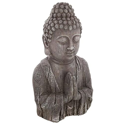 Atmosphera - Statuette Bouddha Buste - Effet Bois H48 cm