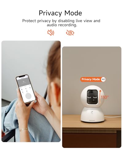 CINMOORE 3K Pet Camera, 5G WiFi Indoor Camera with 4x Zoom, Pet/Dog/Baby Camera with Phone app, Human/Pet/Facial Detection, 360 Pan-Tilt AI Tracking, Night Vision, Plug in, Two-way Audio, Privacy Mode - Image 9