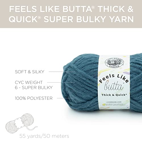 Image of Lion Brand Yarn Feels Like Butta Thick & Quick Yarn, Orion Blue