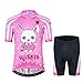 Children Bike Clothing Riding Summer Cycling Jersey Shorts Padded Bicycle Sportswear Rabbit Pink M