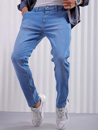 Image of The Indian Garage Co Men Slim Fit Solid Mid-Rise Jeans
